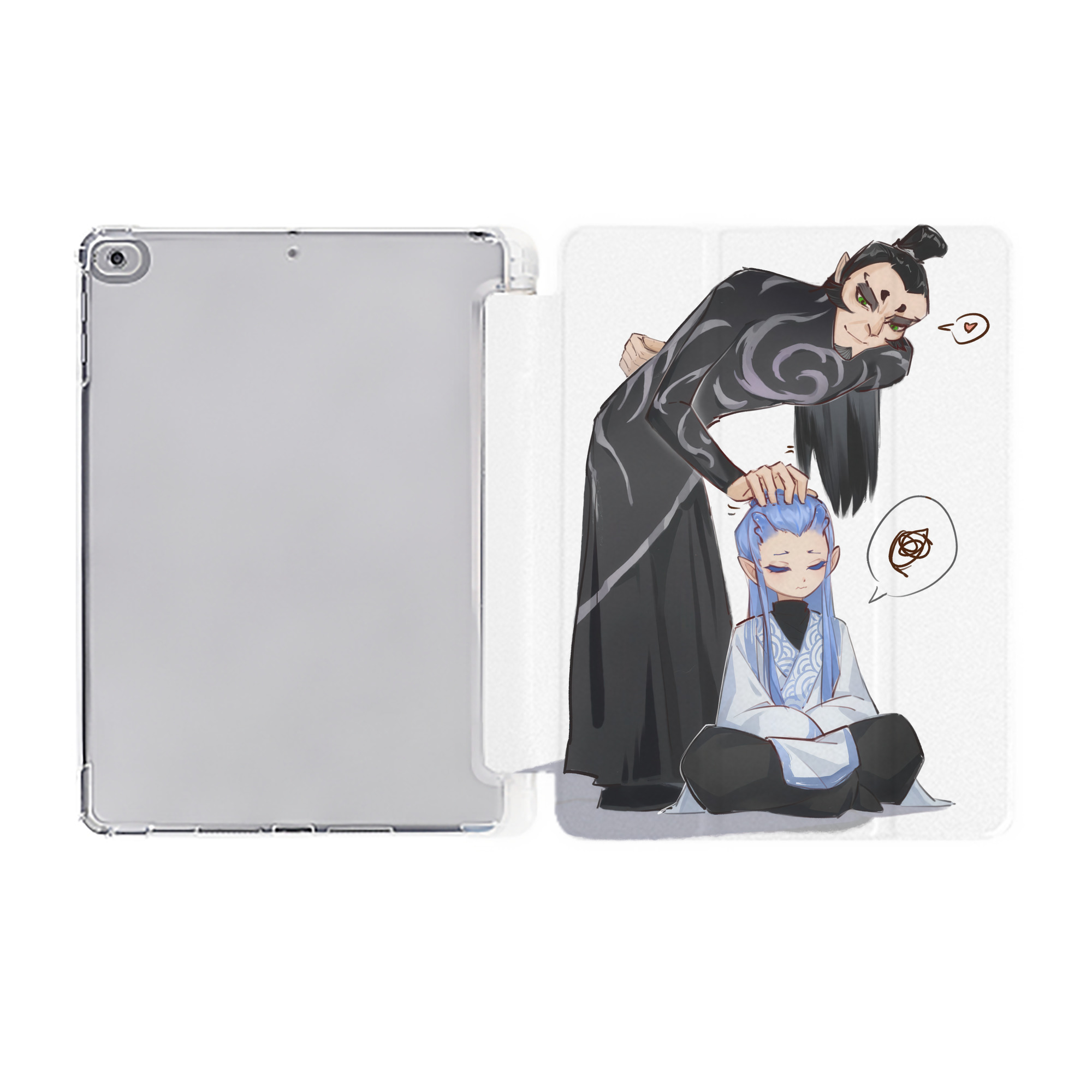 （画像用） Ne Zha 2 ナタ 魔童の大暴れ IPad ケース ペン収納付き 三つ折りスタンド PUレザー×シリコン 対応機種9.5/10.5/10.9インチ